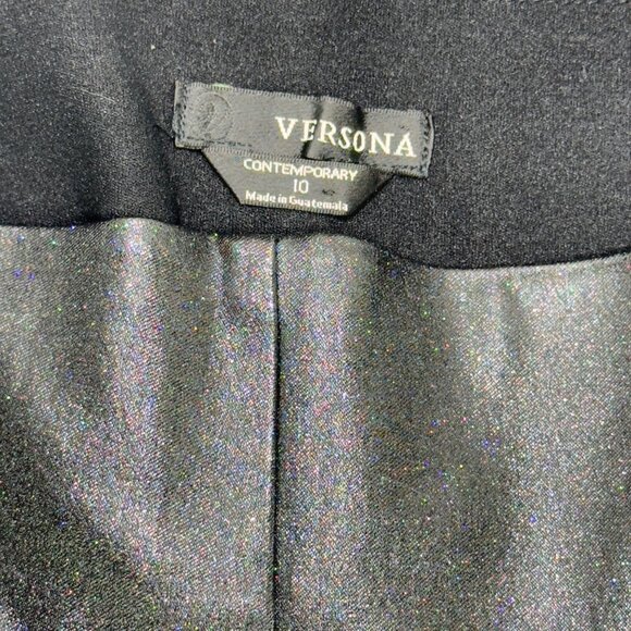 VERSONA Womens Contemporary Black Glittery Pants Stretch  Size 10 - Picture 5 of 11